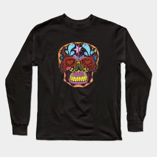 Sugar Skull Mexican Colorful Long Sleeve T-Shirt